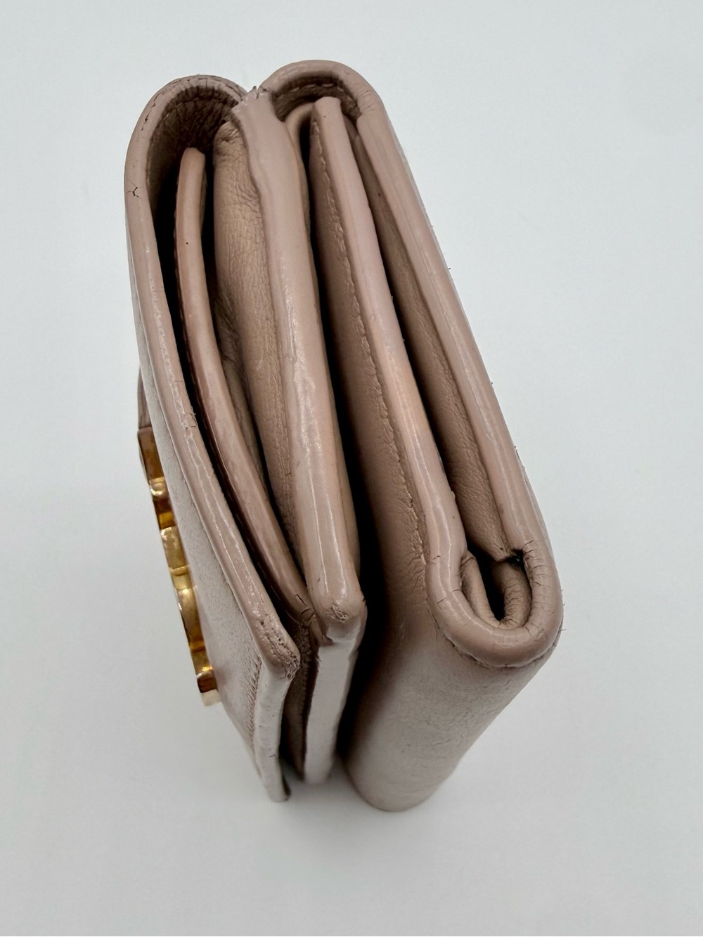 Saint Laurent l Trifold mini Wallet-Taupe Leather - Picture 5 of 16
